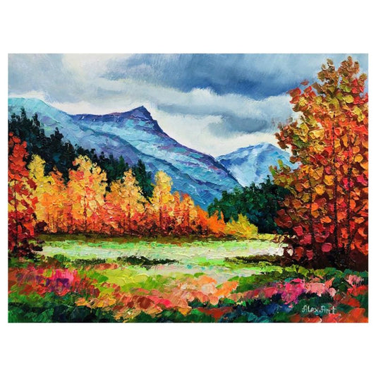 Alexander Antanenka, "Dancing Autumn" Original Painting on Canvas, Hand Signed with Letter of Authenticity.
