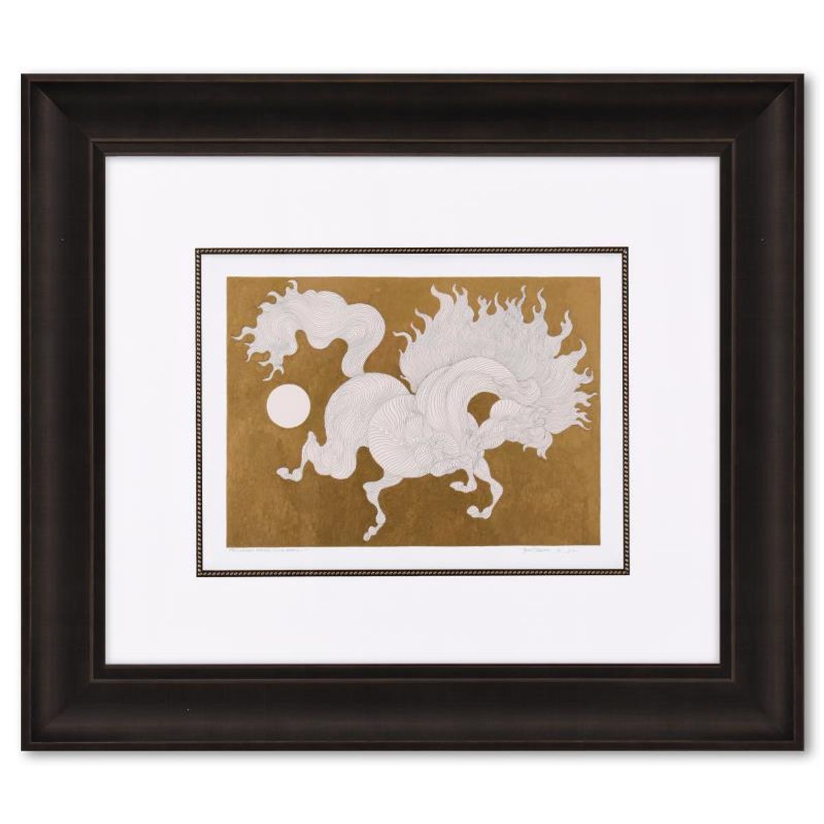Guillaume Azoulay, "Preliminary Sketch IVSG" Framed Original Drawing with Hand Laid Gold Leaf, Hand Signed with Letter of Authenticity