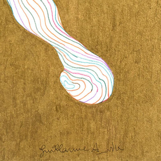 Guillaume Azoulay, "Etude IIGO" Framed Original Hand Colored Drawing with Hand Laid Gold Leaf, Hand Signed with Letter of Authenticity