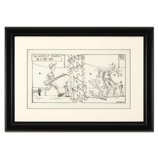 Bizarro, "The Effects of Puberty" is a Framed Original Pen & Ink Drawing by Dan Piraro, Hand Signed with Letter of Authenticity.