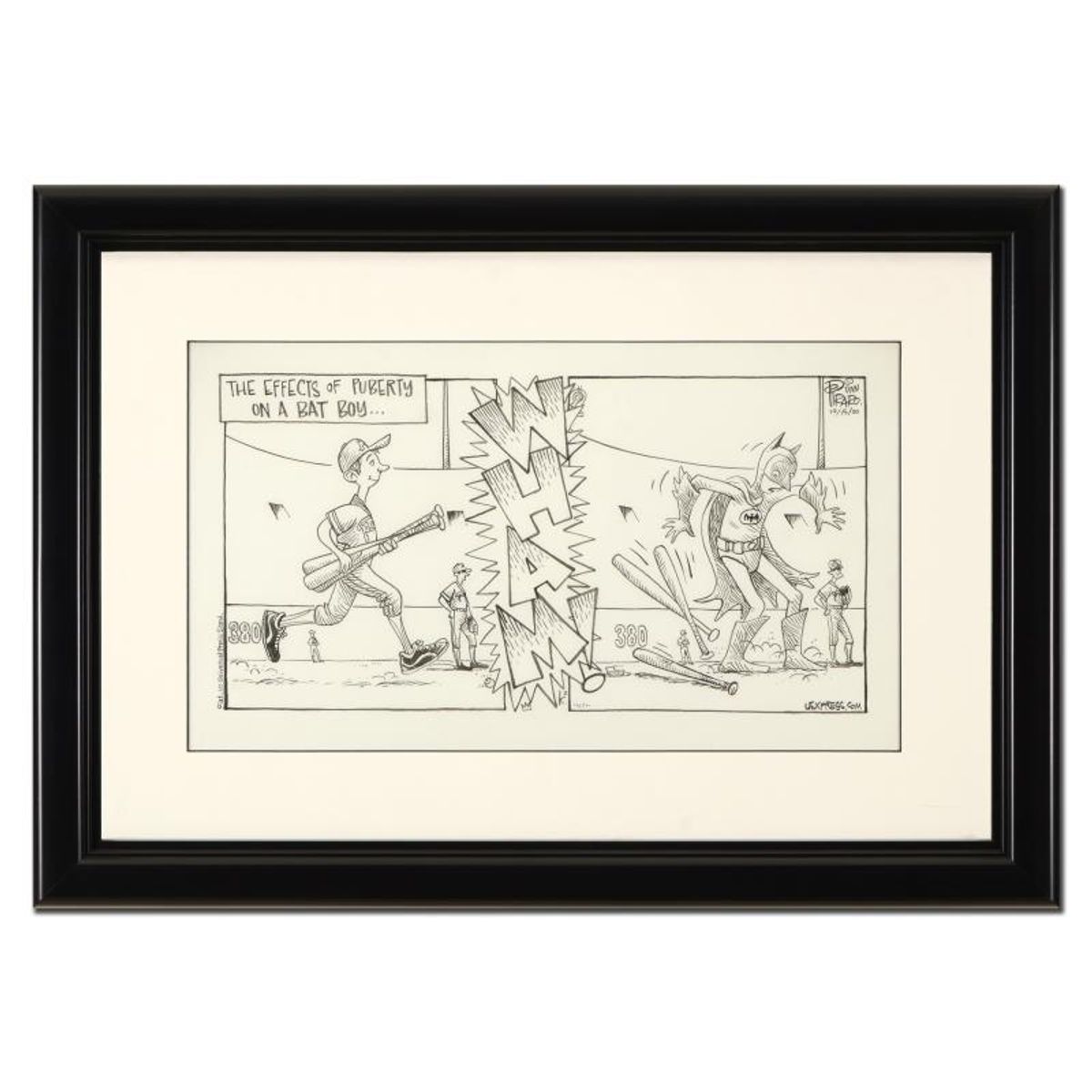 Bizarro, "The Effects of Puberty" is a Framed Original Pen & Ink Drawing by Dan Piraro, Hand Signed with Letter of Authenticity.