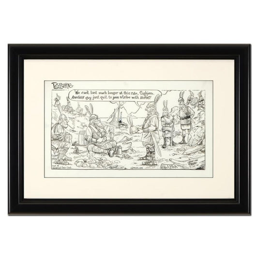 Bizarro, "Viking Defection" is a Framed Original Pen & Ink Drawing by Dan Piraro, Hand Signed with Letter of Authenticity.