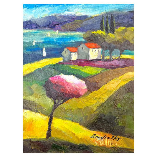 Slava Brodinsky Hand Signed Original Painting on Canvas with Letter of Authenticity.