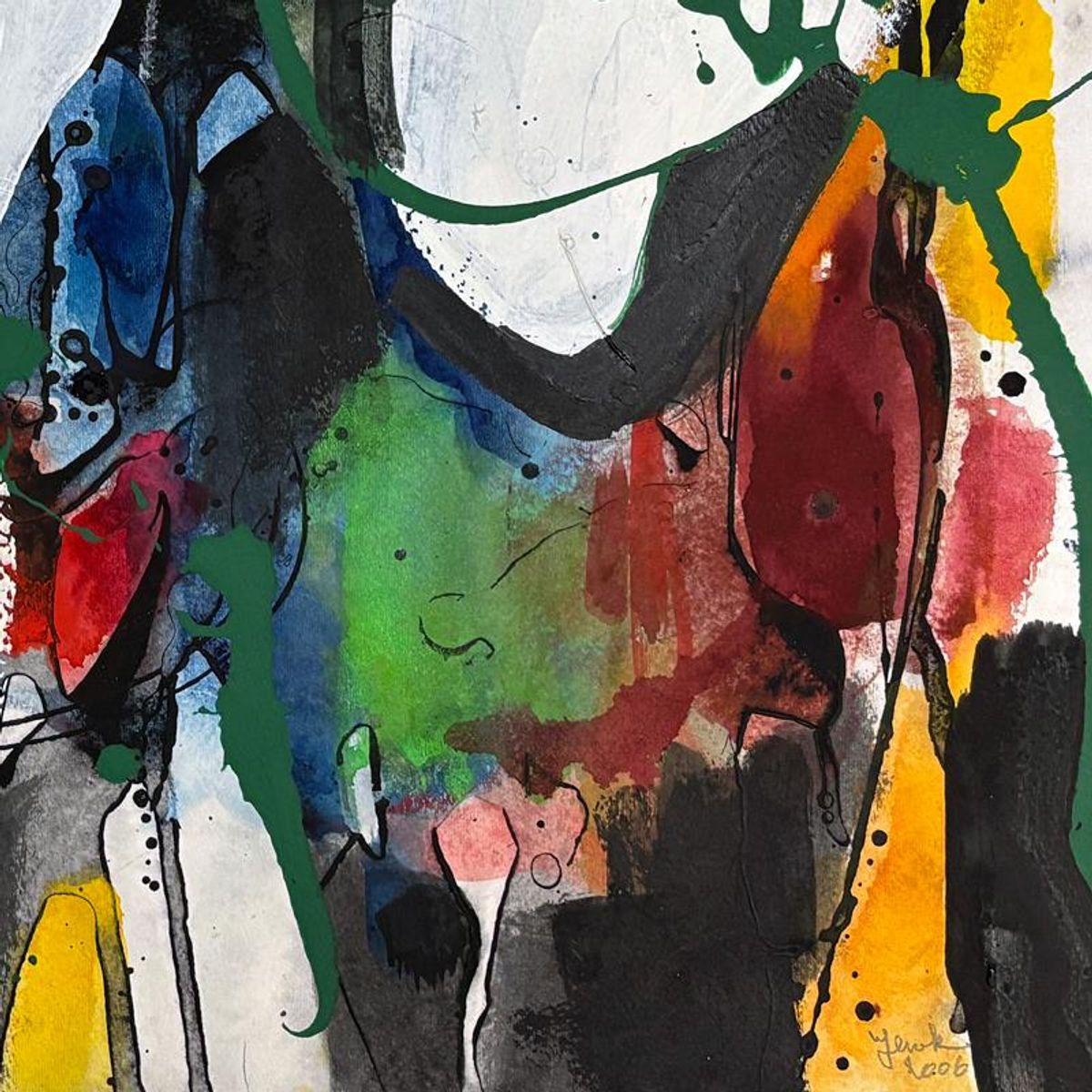 Jenik Cook, Framed Hand Signed Original Painting with Letter of Authenticity.