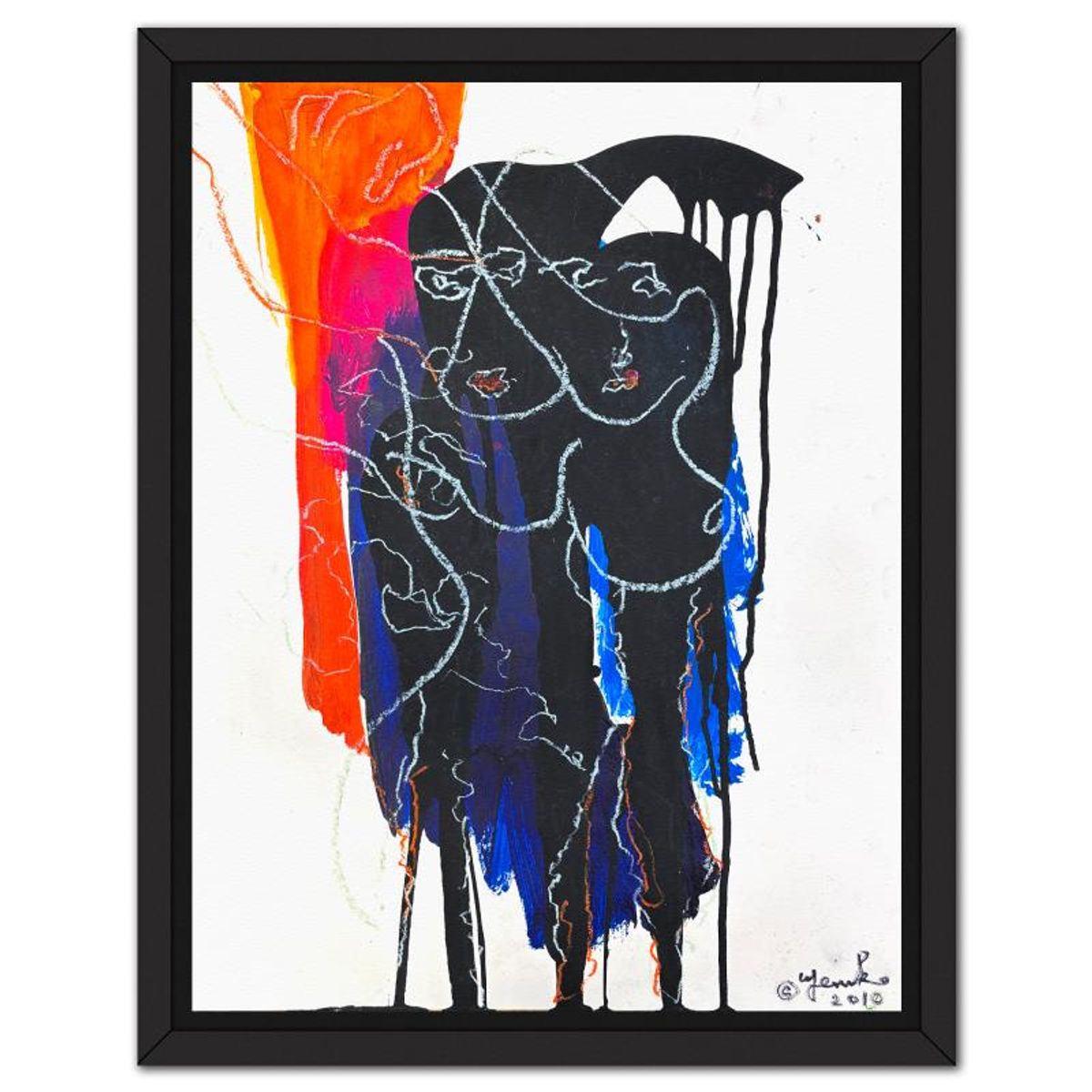 Jenik Cook, Framed Hand Signed Original Painting with Letter of Authenticity.