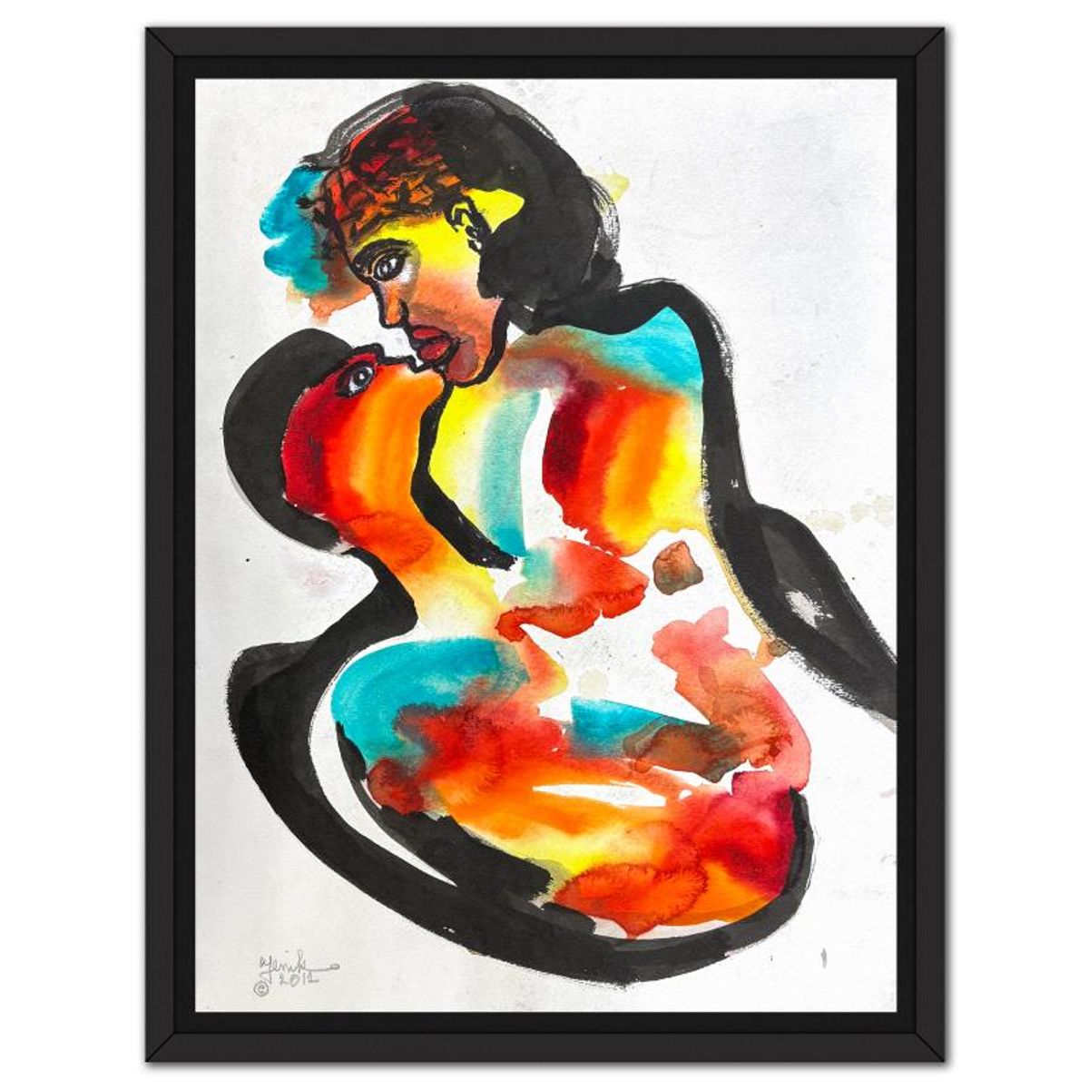 Jenik Cook, Framed Hand Signed Original Painting with Letter of Authenticity.