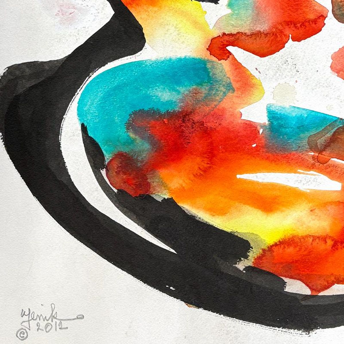 Jenik Cook, Framed Hand Signed Original Painting with Letter of Authenticity.