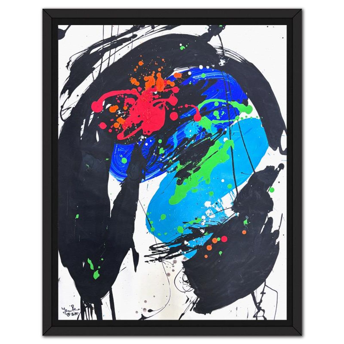 Jenik Cook, Framed Hand Signed Original Painting with Letter of Authenticity.