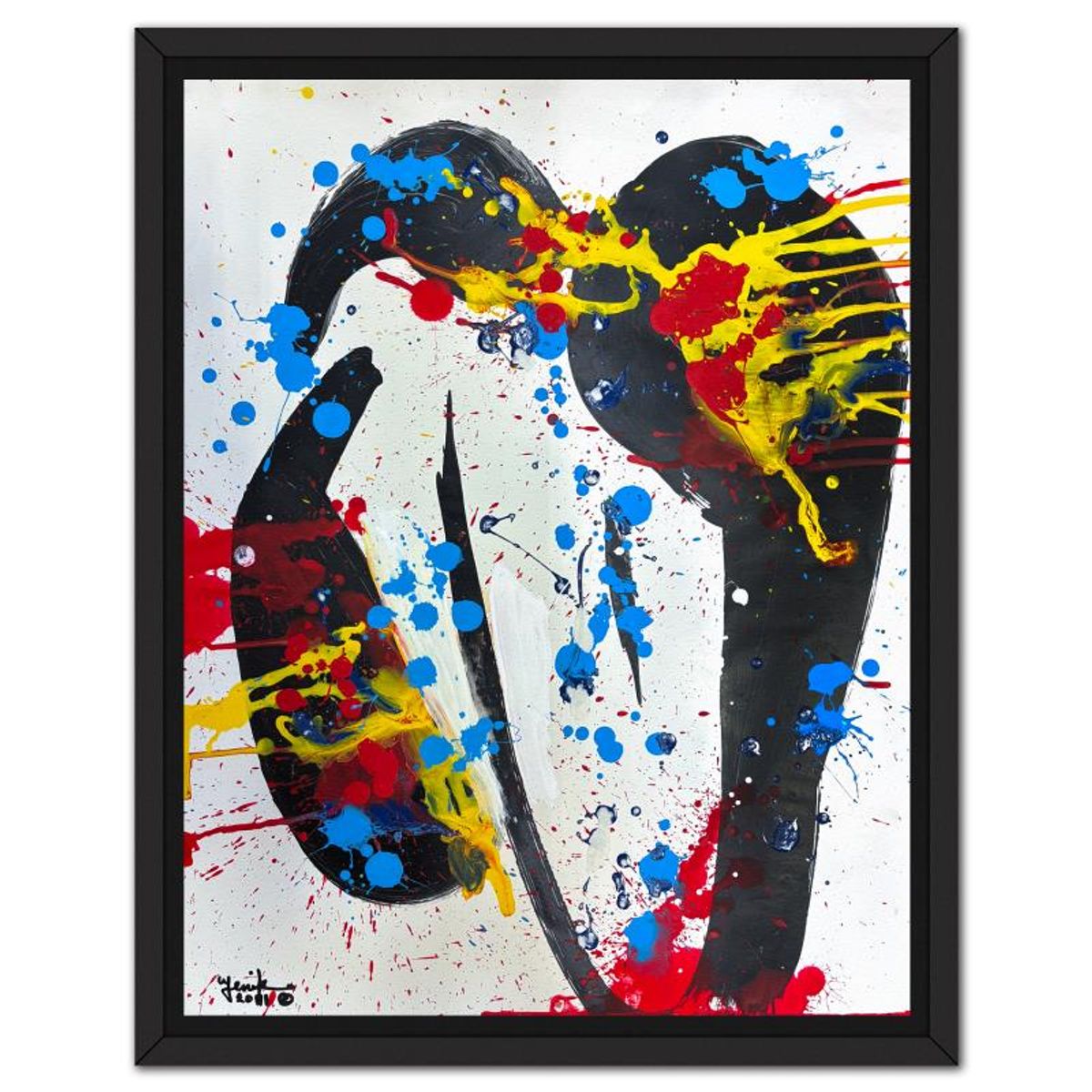 Jenik Cook, Framed Hand Signed Original Painting with Letter of Authenticity.