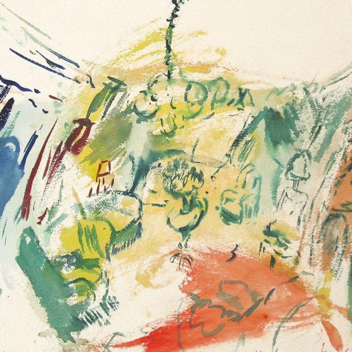 Wayne Ensrud "Green Salon of Chateau Lafite Rothschild" Watercolor Original Artwork; Hand Signed; COA