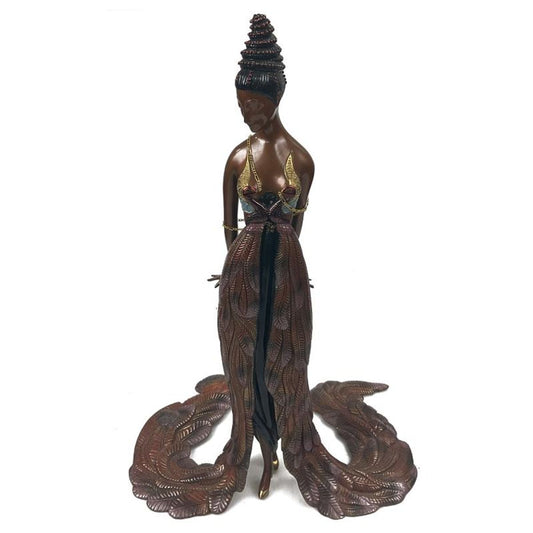 Erte (1892-1990), "Feather Gown" Limited Edition Bronze Sculpture, Numbered 260/375 and Signed with Letter of Authenticity
