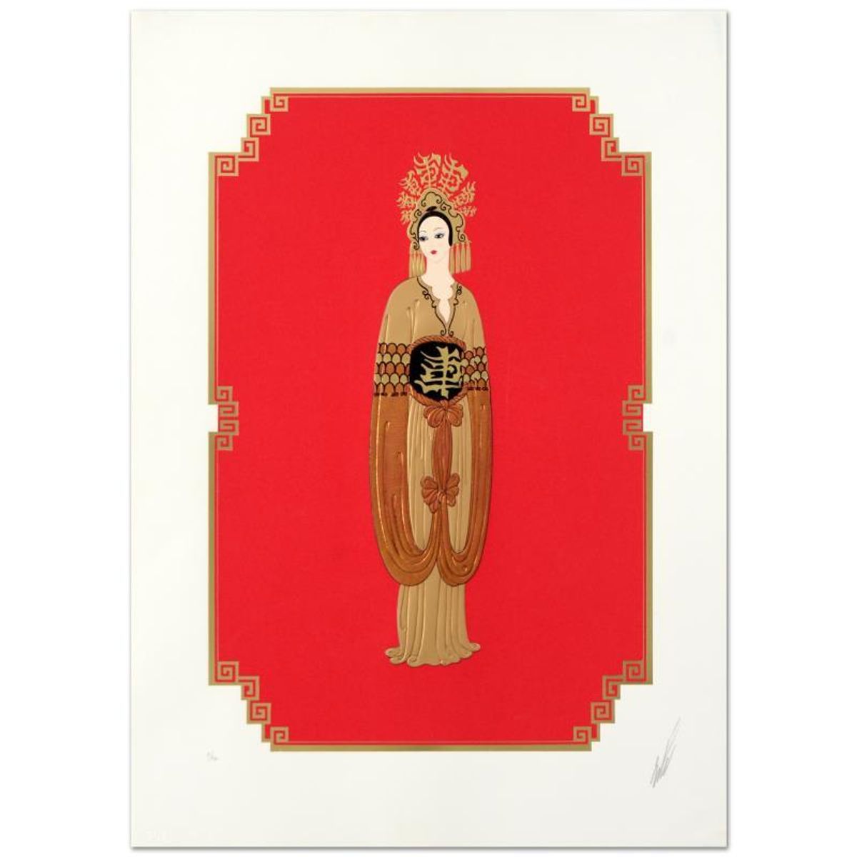 Erte (1892-1990), "Plum Blossom" Hand Signed Limited Edition Serigraph, Numbered VI/CL with Certificate of Authenticity. (Disclaimer)