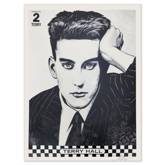 Shepard Fairey, "Terry Hall Tribute" Limited Edition Screen Print, Numbered 273/325 and Hand Signed with Letter of Authenticity.