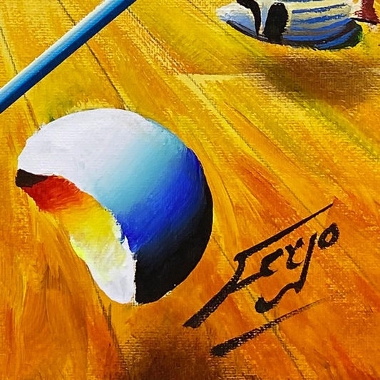 Ferjo, Framed Original Oil Painting on Canvas, Hand Signed with Letter of Authenticity