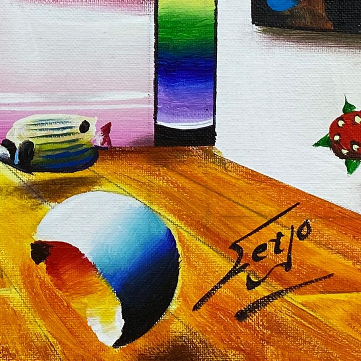 Ferjo, Framed Original Oil Painting on Canvas, Hand Signed with Letter of Authenticity