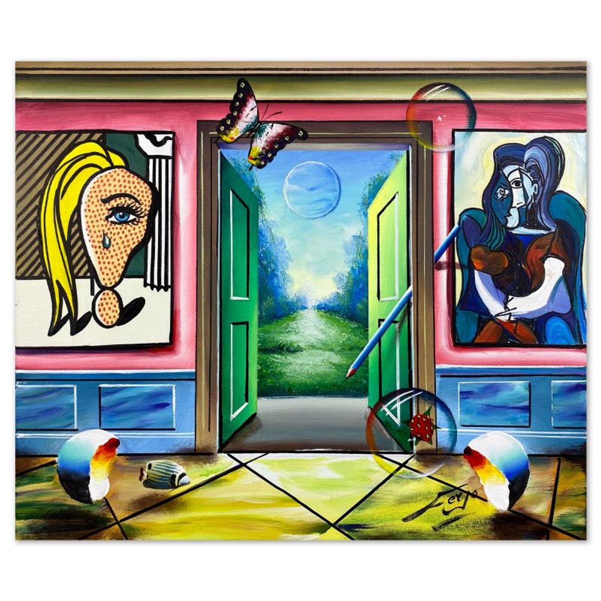 Ferjo, Original Acrylic Painting on Canvas, Hand Signed with Letter of Authenticity.