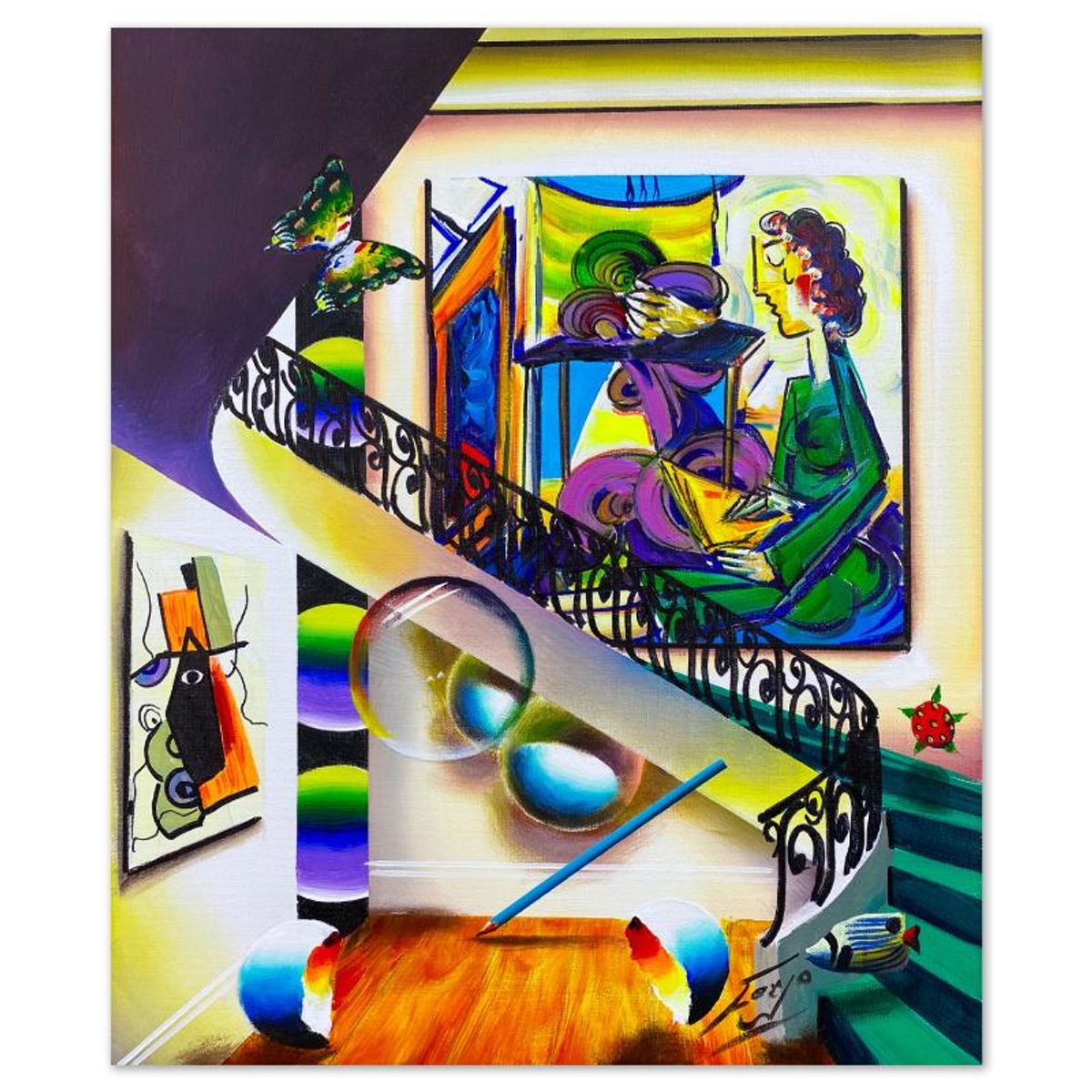 Ferjo, Original Acrylic Painting on Canvas, Hand Signed with Letter of Authenticity.