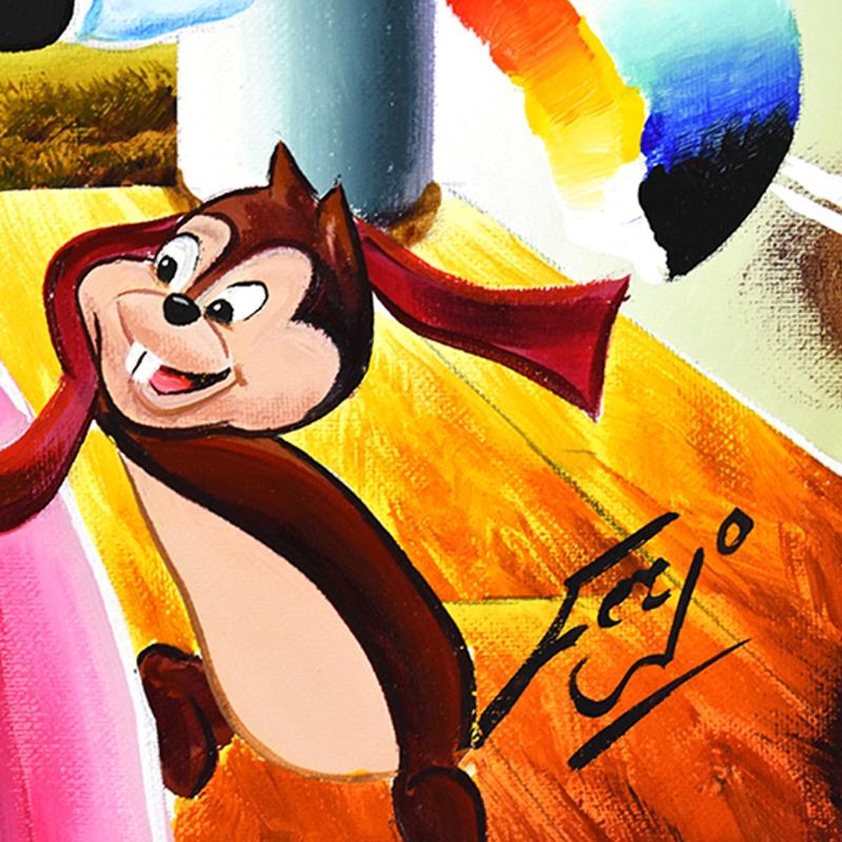 Ferjo, "Minnie Cinderella" Original Oil Painting on Canvas, Hand Signed with Letter of Authenticity.