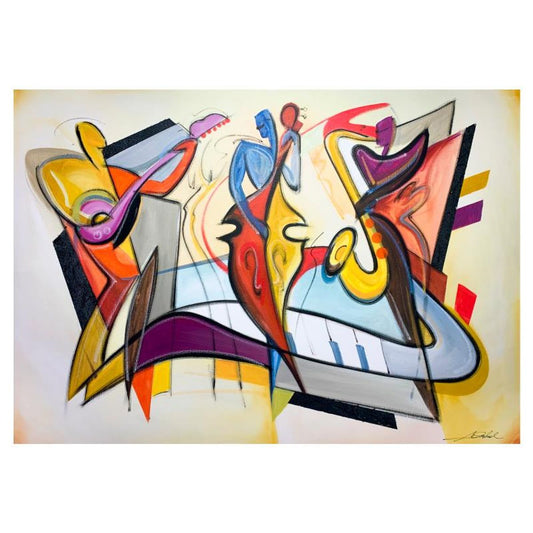 Alfred Gockel, "Rocking Blues" Hand Signed Limited Edition on Canvas with Letter of Authenticity.
