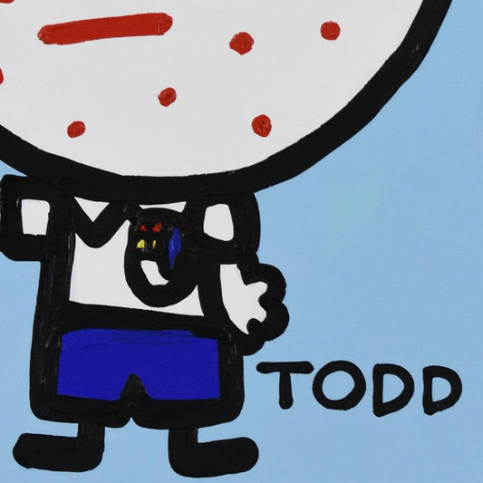 Todd Goldman, "Smarty Pants" Framed Original Acrylic Painting on Canvas, Hand Signed with Letter of Authenticity.
