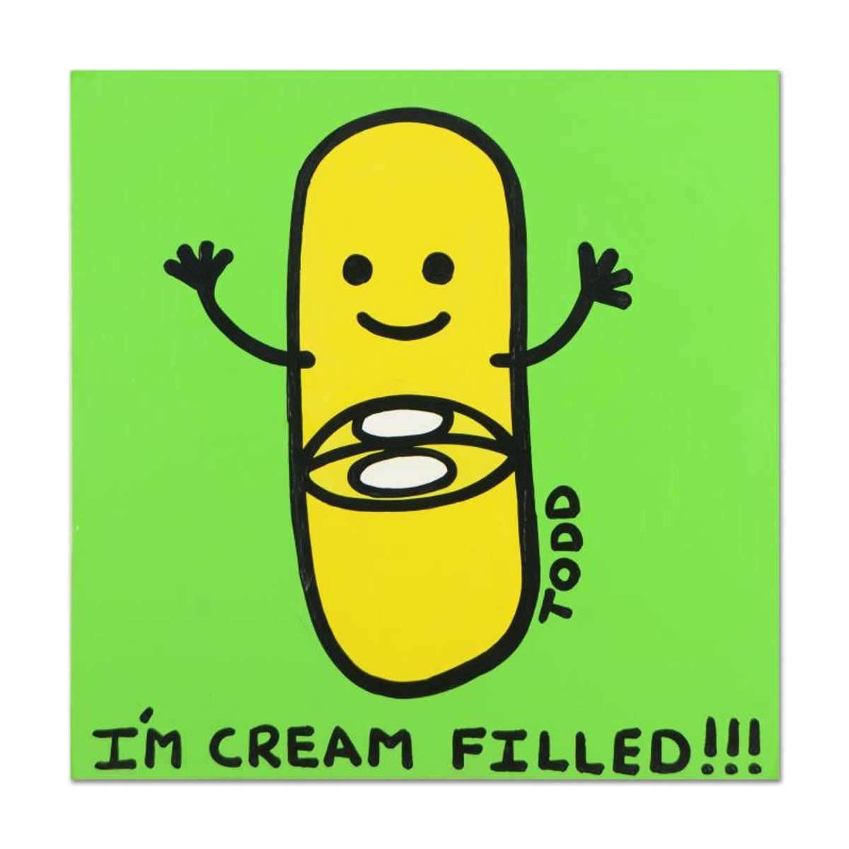 Todd Goldman, "I'm Cream Filled" Original Acrylic Painting on Gallery Wrapped Canvas, Hand Signed with Certificate of Authenticity.