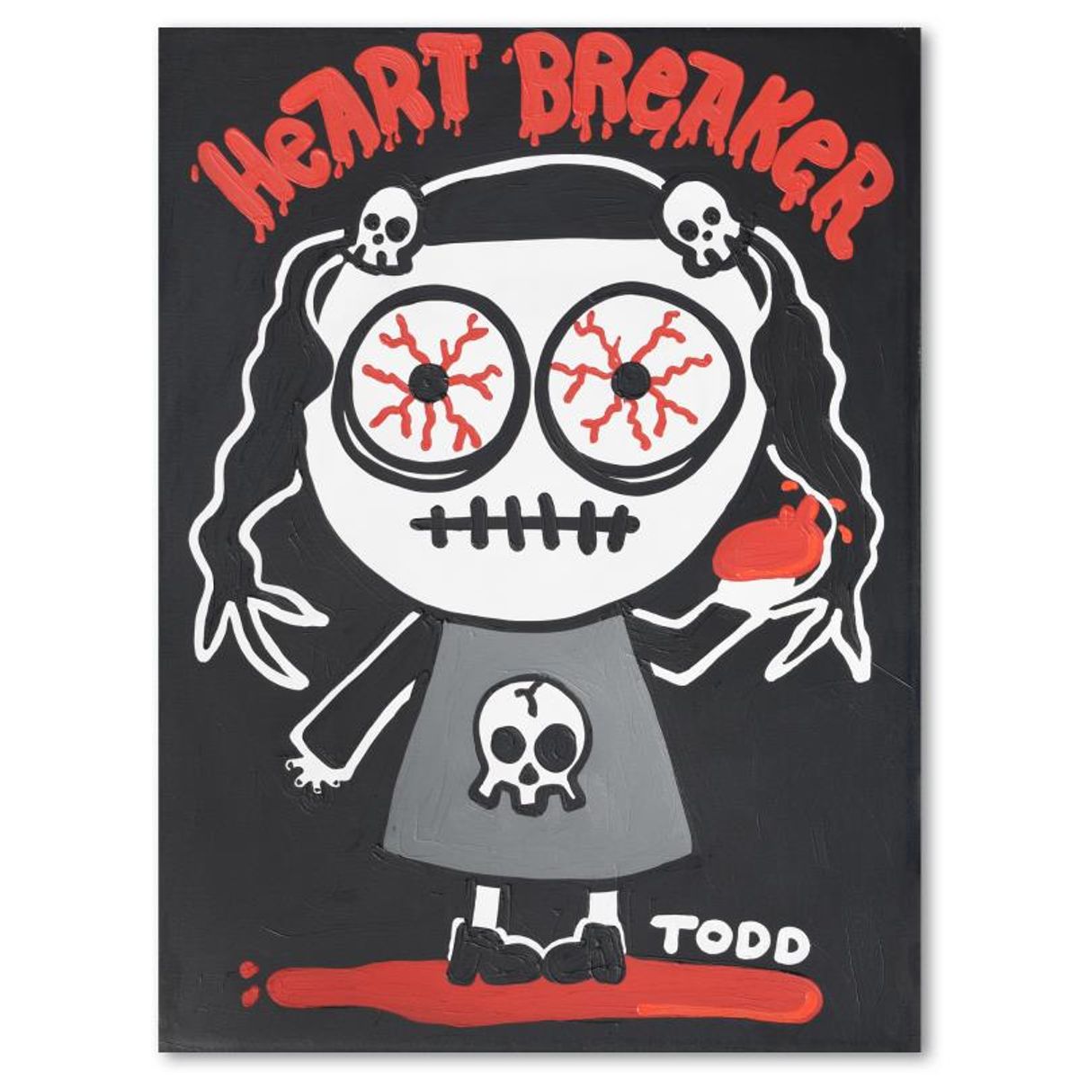 Todd Goldman, "Heart Breaker" Original Acrylic Painting on Gallery Wrapped Canvas (36" x 48"), Hand Signed with Letter of Authenticity.