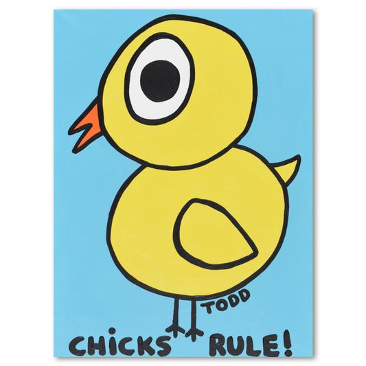 Todd Goldman, "Chicks Rule" Original Acrylic Painting on Gallery Wrapped Canvas (36" x 48"), Hand Signed with Letter of Authenticity.