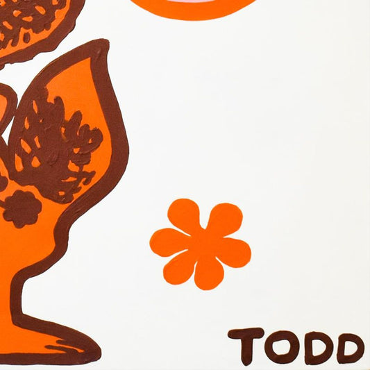 Todd Goldman, "Foxy" Original Acrylic Painting on Gallery Wrapped Canvas, Hand Signed with Letter of Authenticity.