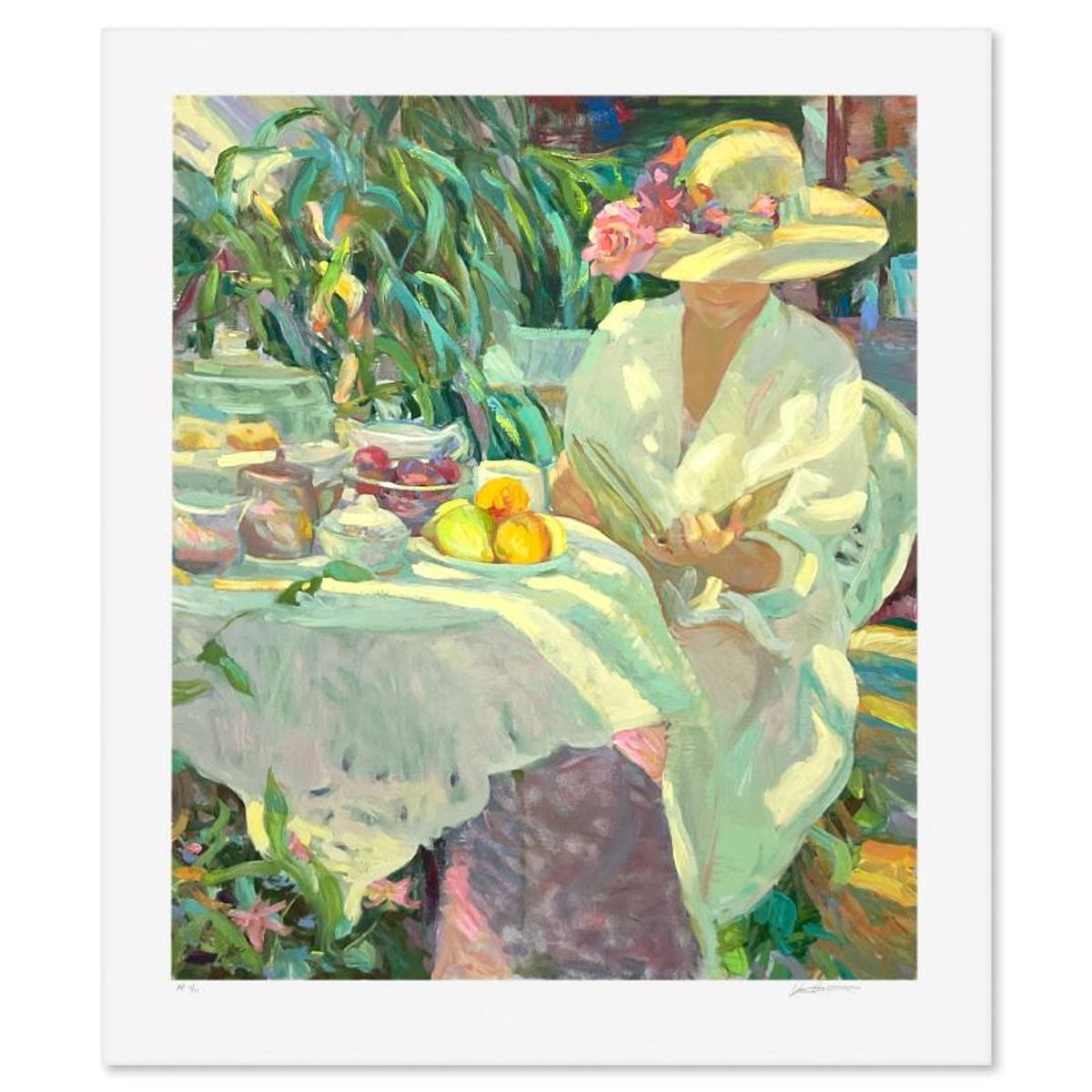 Don Hatfield, "Garden Solitude" Limited Edition Printer's Proof Serigraph, Numbered 1/11 and Hand Signed with Letter of Authenticity.