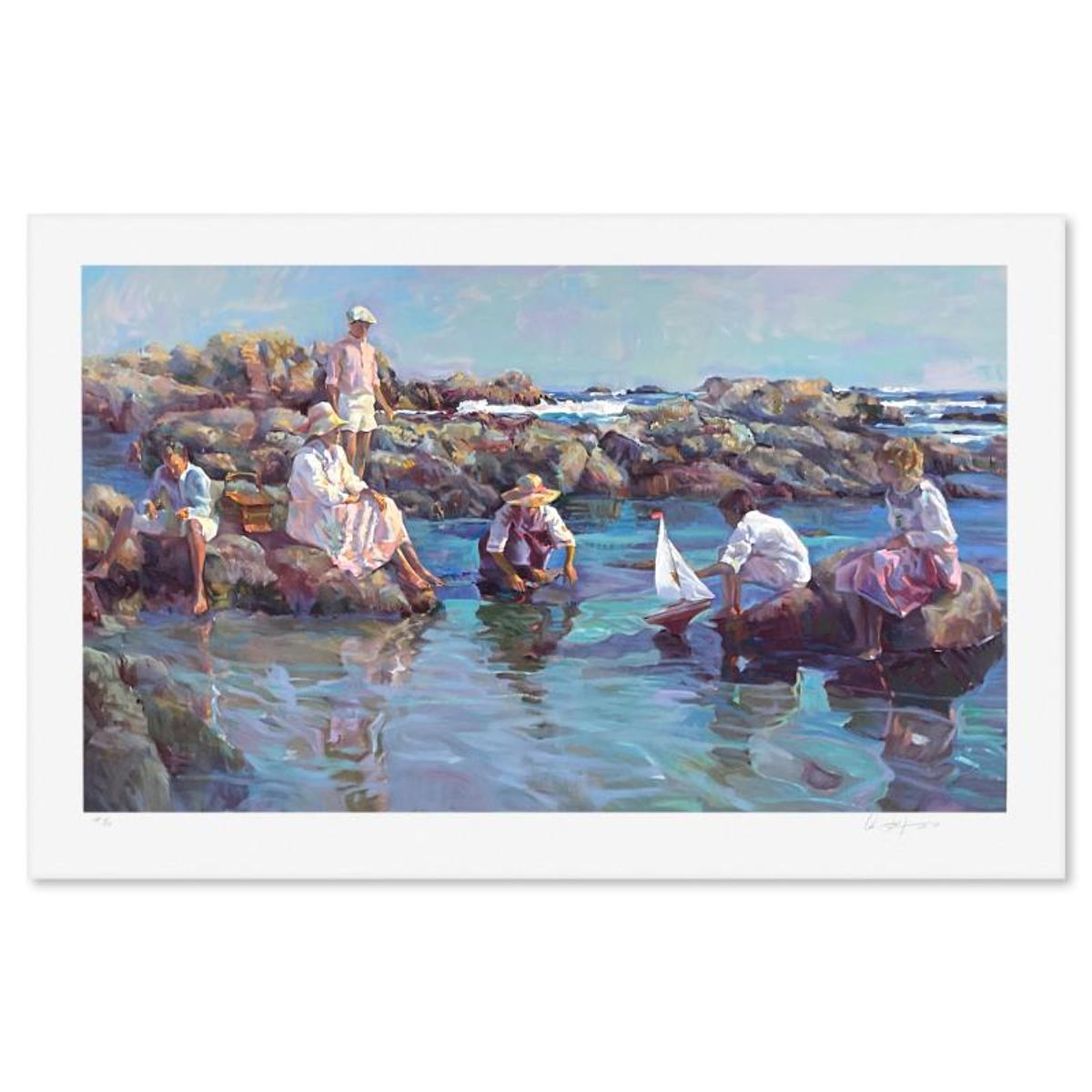 Don Hatfield, "Seashore Playground" Limited Edition Printer's Proof, Numbered 1/11 and Hand Signed with Letter of Authenticity.