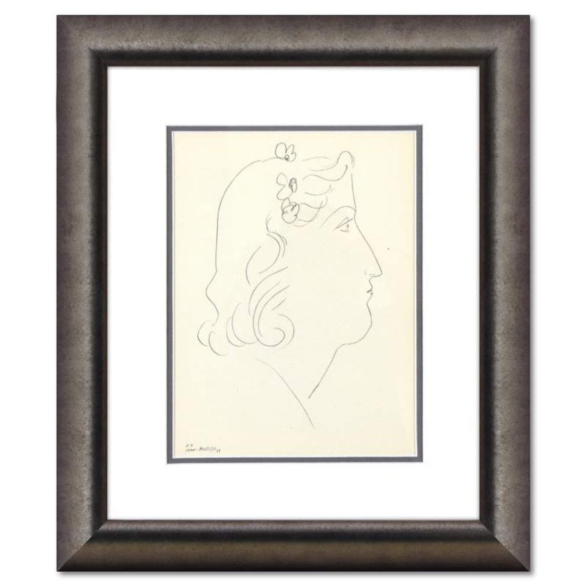 Henri Matisse (1869-1954), Framed Lithograph, Plate Signed with Letter of Authenticity.