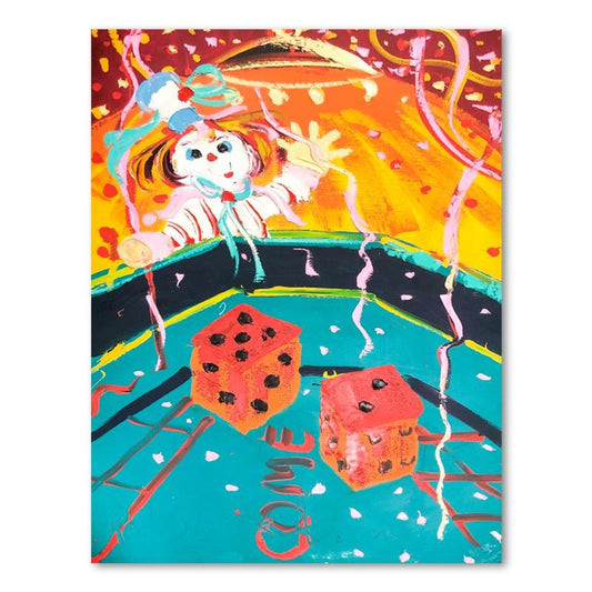 Paul Blaine Henrie (1932-1999), "7 Come 11" Hand Signed Original Painting on Canvas (48"x30") with Letter of Authenticity.