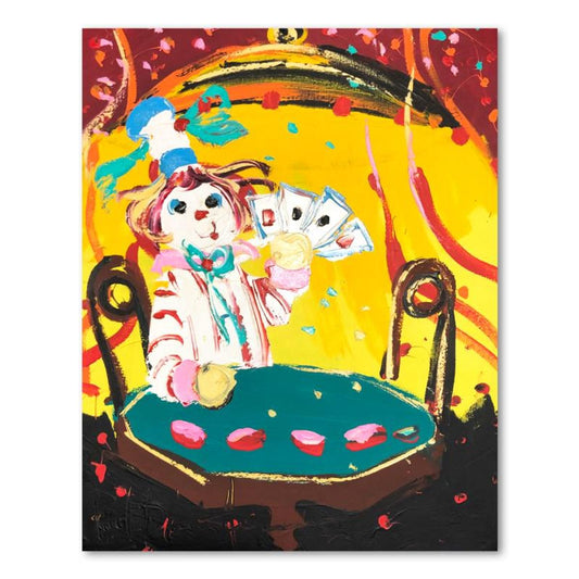 Paul Blaine Henrie (1932-1999), "Poker Face" Hand Signed Original Painting on Canvas (40"x30") with Letter of Authenticity.