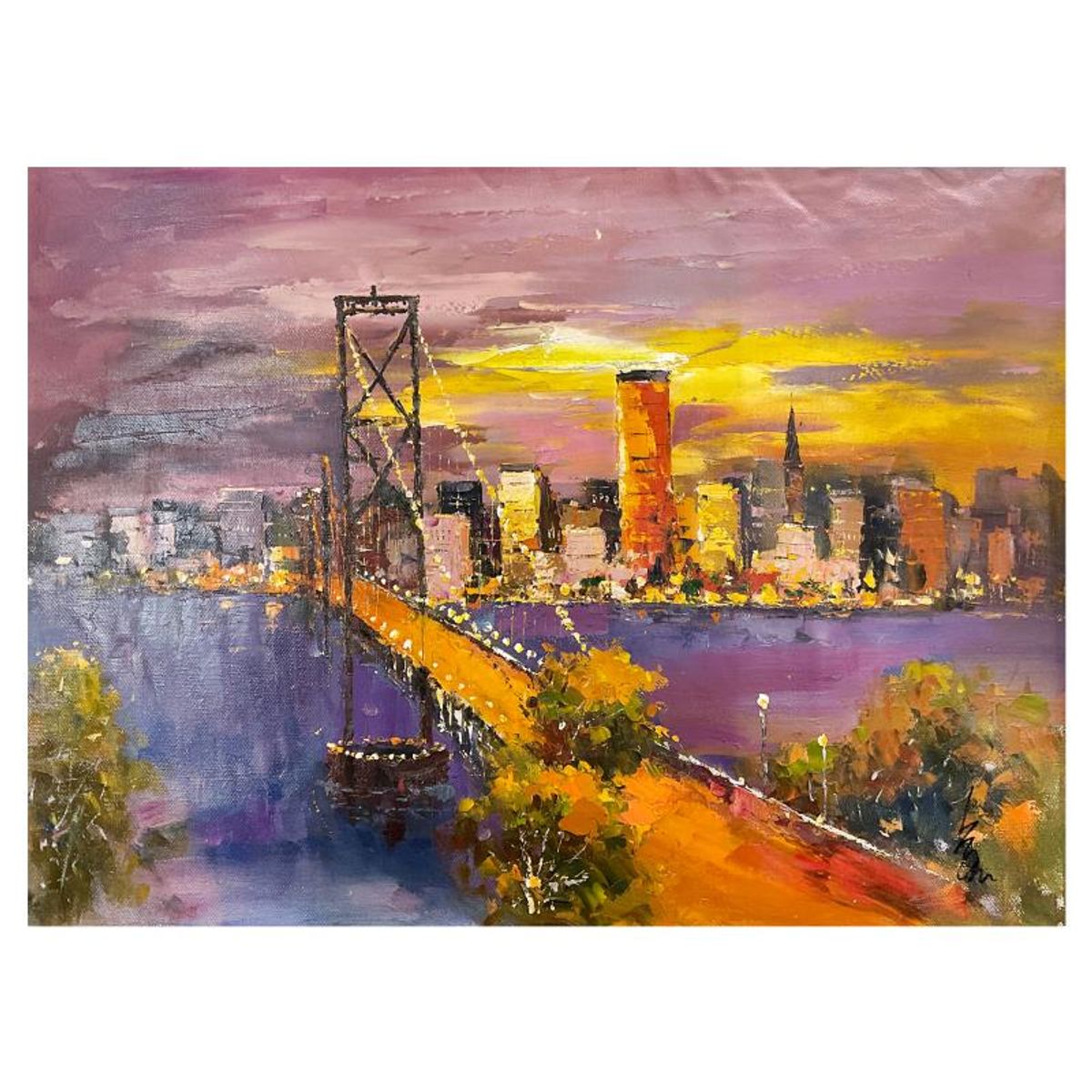 Inam, Original Oil Painting on Canvas (32" x 44"), Hand Signed with Letter of Authenticity.