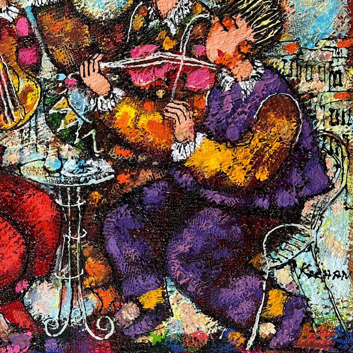 Michael Kachan Hand Signed Original Painting on Canvas with Letter of Authenticity.