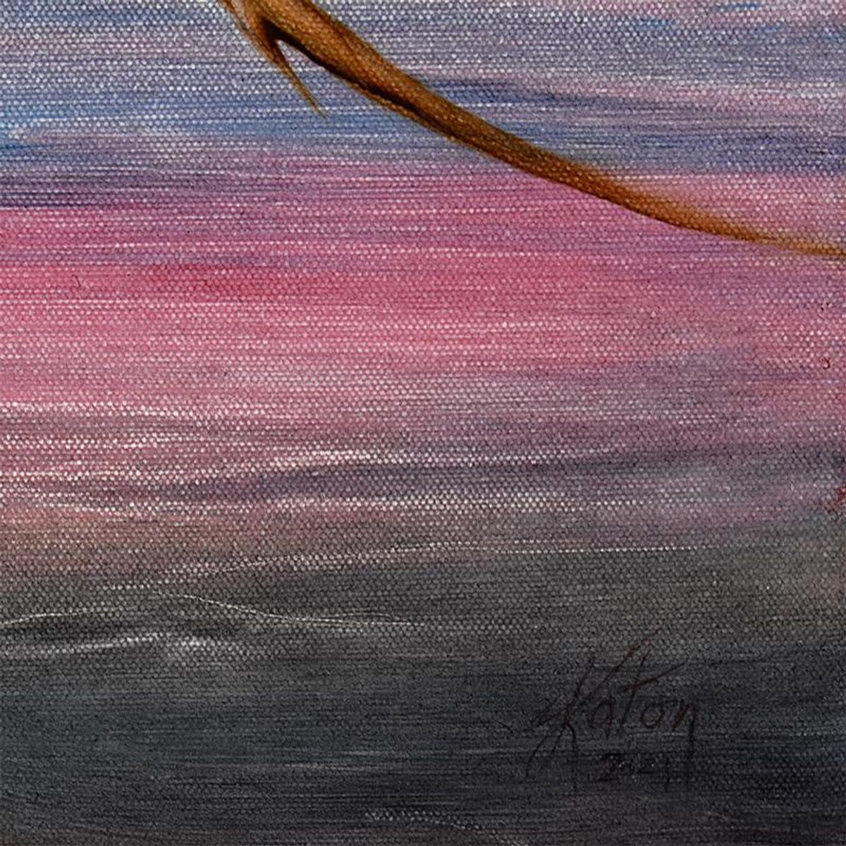 Martin Katon, "Little Owl" Original Oil Painting on Canvas, Hand Signed with Letter Authenticity.