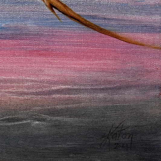 Martin Katon, "Little Owl" Original Oil Painting on Canvas, Hand Signed with Letter Authenticity.