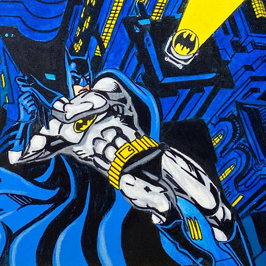 Steve Kaufman (1960-2010), "Batman III" Framed Original Painting on Canvas, Hand Signed Inverso with Letter of Authenticity.