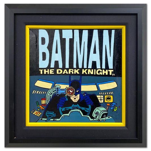 Steve Kaufman (1960-2010), "Batman: The Dark Knight" Framed Original Painting on Canvas, Hand Signed Inverso with Letter of Authenticity.