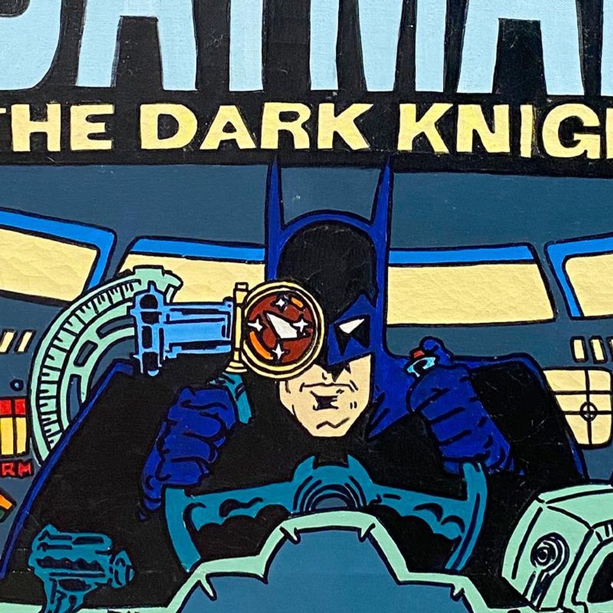 Steve Kaufman (1960-2010), "Batman: The Dark Knight" Framed Original Painting on Canvas, Hand Signed Inverso with Letter of Authenticity.