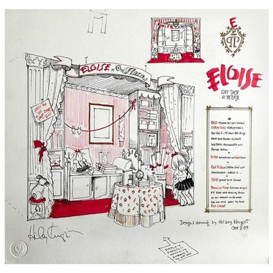Hilary Knight, "Eloise's Gift Shop" Hand Signed Original Art with Letter of Authenticity.
