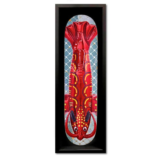 Jeff Koons, "Lobster" Framed Limited Edition Skateboard, Plate Signed with Letter of Authenticity.