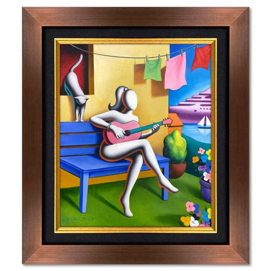 Mark Kostabi, "Dreams Come True" Framed Original Oil Painting on Canvas, Hand Signed with COA