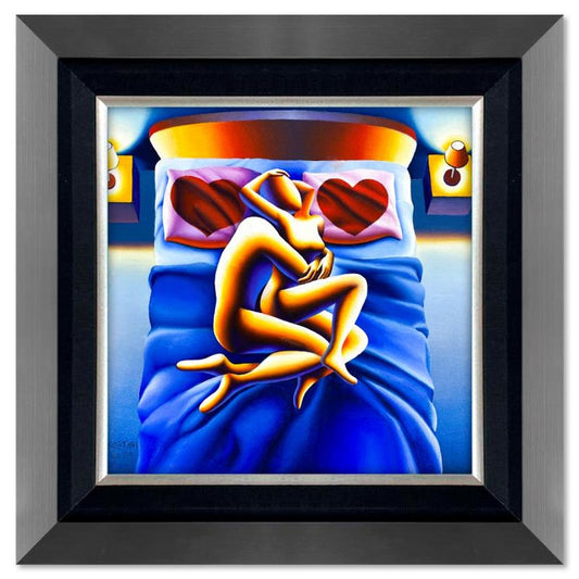 Mark Kostabi, "Dream Come True" Framed Original Oil Painting on Canvas, Hand Signed with COA