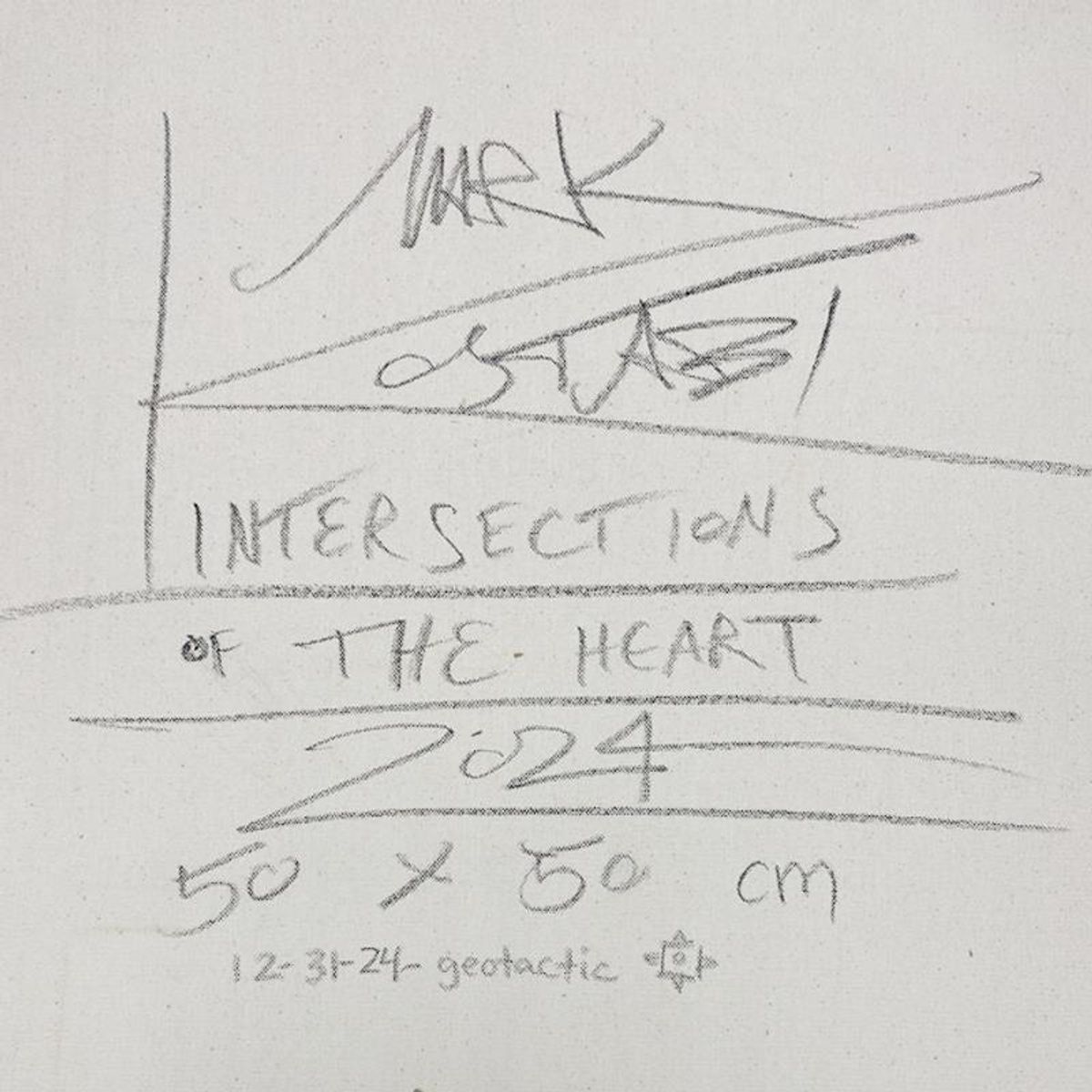 Mark Kostabi, "Intersection of the Heart" Framed Original Oil Painting on Canvas, Hand Signed with a Certificate of Authenticity.