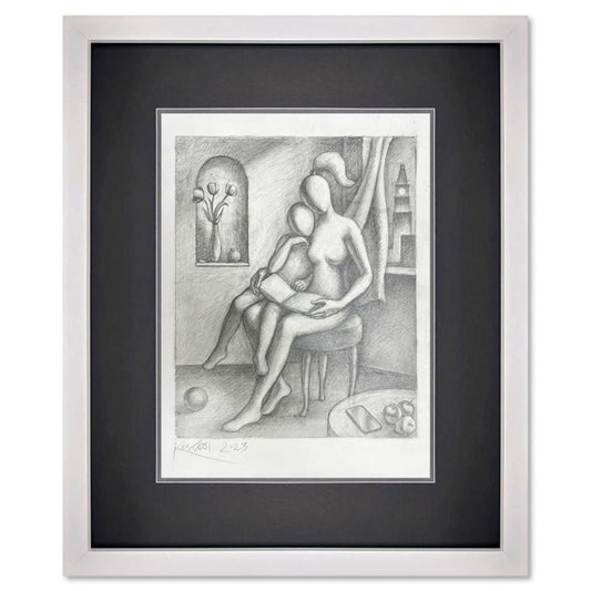 Mark Kostabi, "Wind's Night Symphony" Framed Original Drawing on Paper, Hand Signed with Certificate of Authenticity.