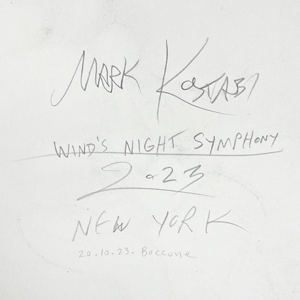 Mark Kostabi, "Wind's Night Symphony" Framed Original Drawing on Paper, Hand Signed with Certificate of Authenticity.