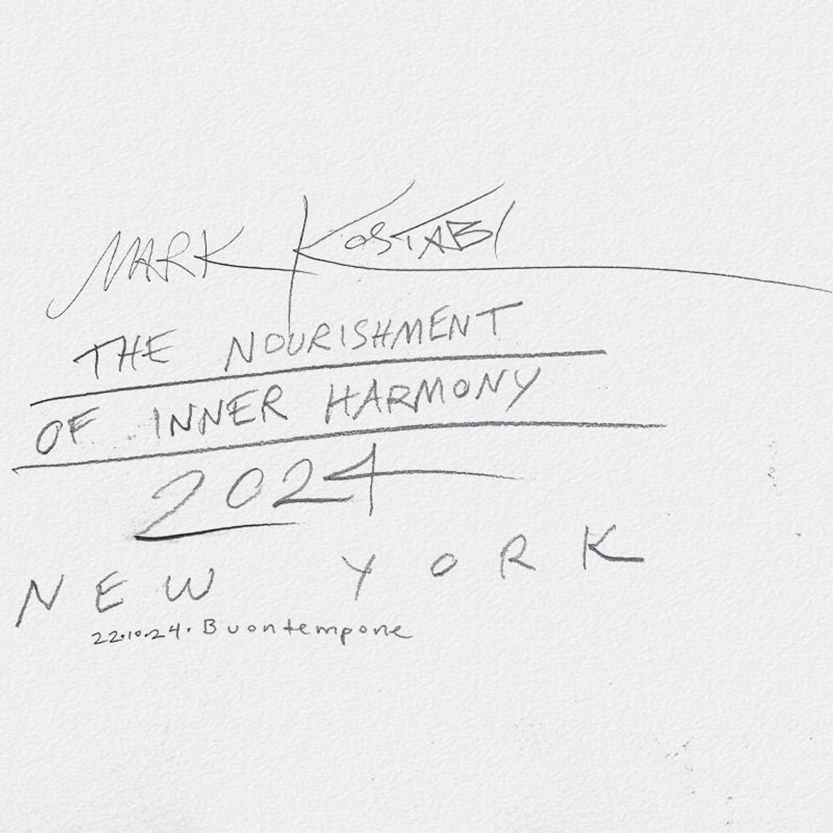 Mark Kostabi, "The Nourishment of Inner Harmony" Framed Original Mixed Media Painting, Hand Signed with Certificate of Authenticity.