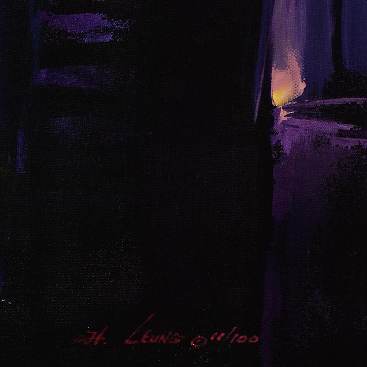 H. Leung, "Ancient Village Sunset" Hand Embellished Limited Edition on Canvas, Numbered 11/100 and Hand Signed with Letter of Authenticity.