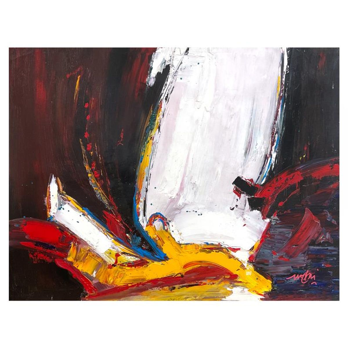 Mani, Original Acrylic Painting on Canvas (35" x 27"), Hand Signed with Letter of Authenticity